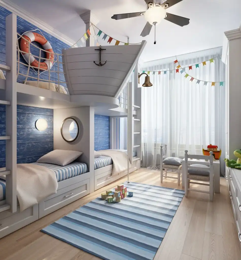 Впечатляющий дизайн мебели в морской стилистике